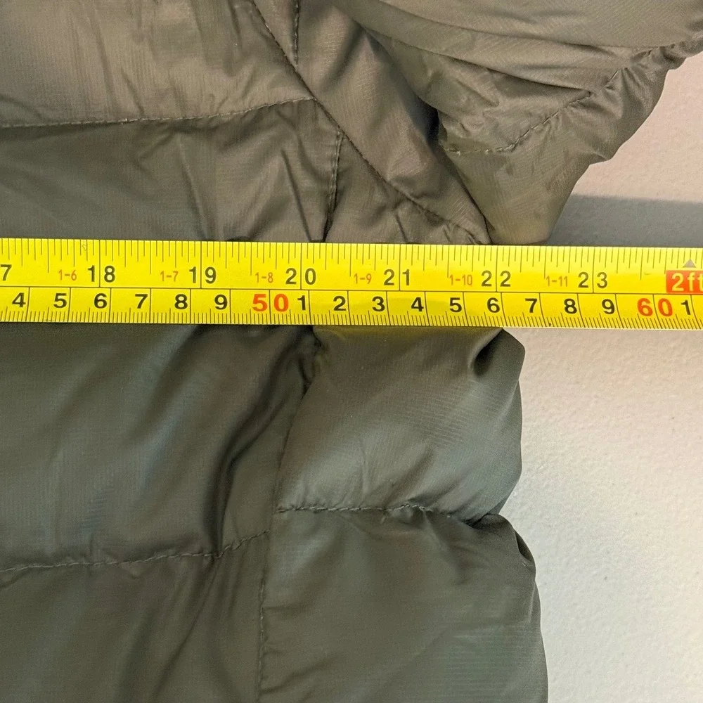 Eddie Bauer Puffer Jacket Mens Large Olive Green Goose Down‎ Ripstop Zip Hiking